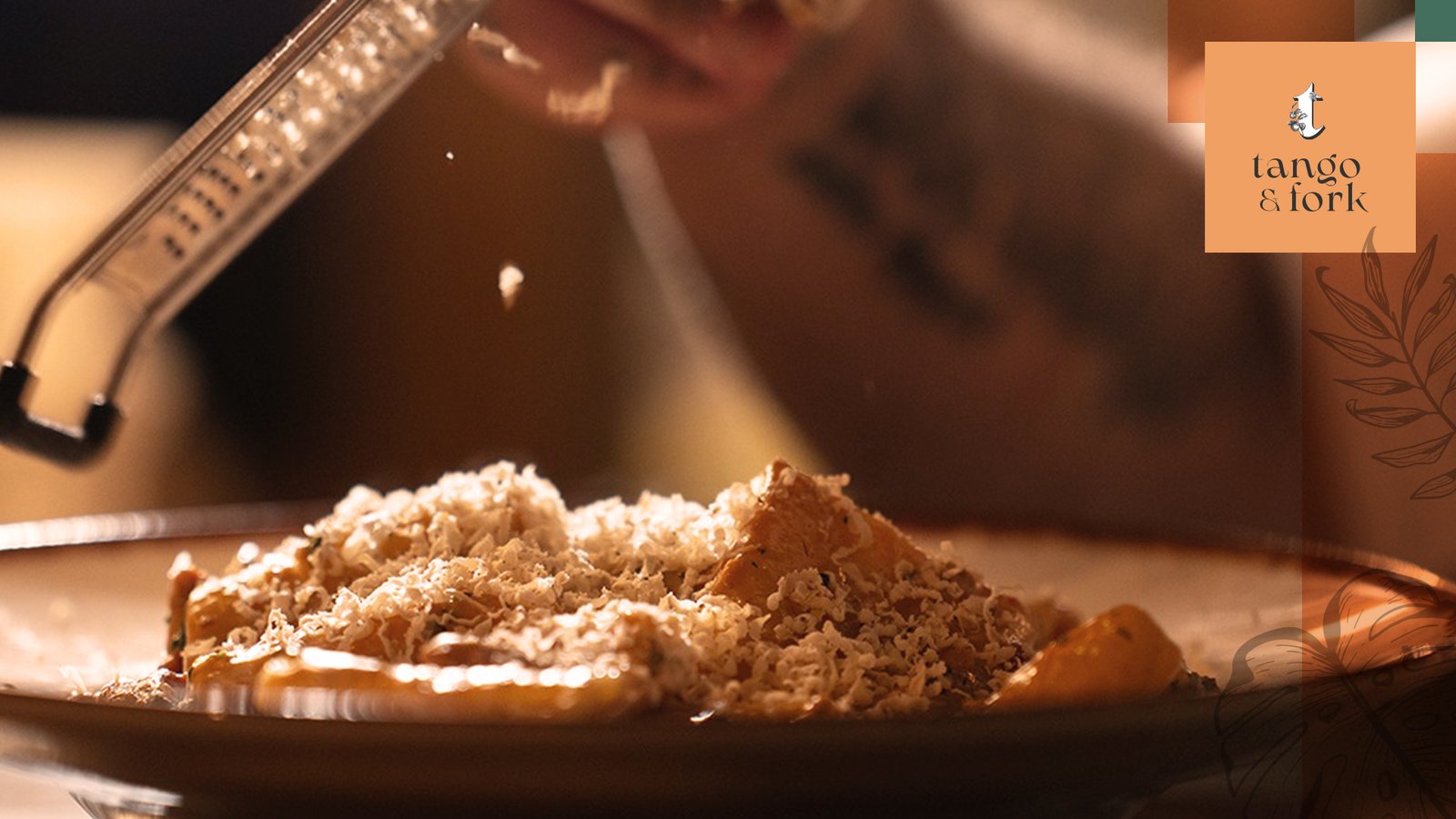 Food on a plate served by a chef